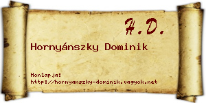 Hornyánszky Dominik névjegykártya
