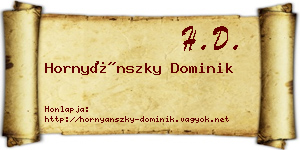 Hornyánszky Dominik névjegykártya
