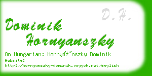 dominik hornyanszky business card